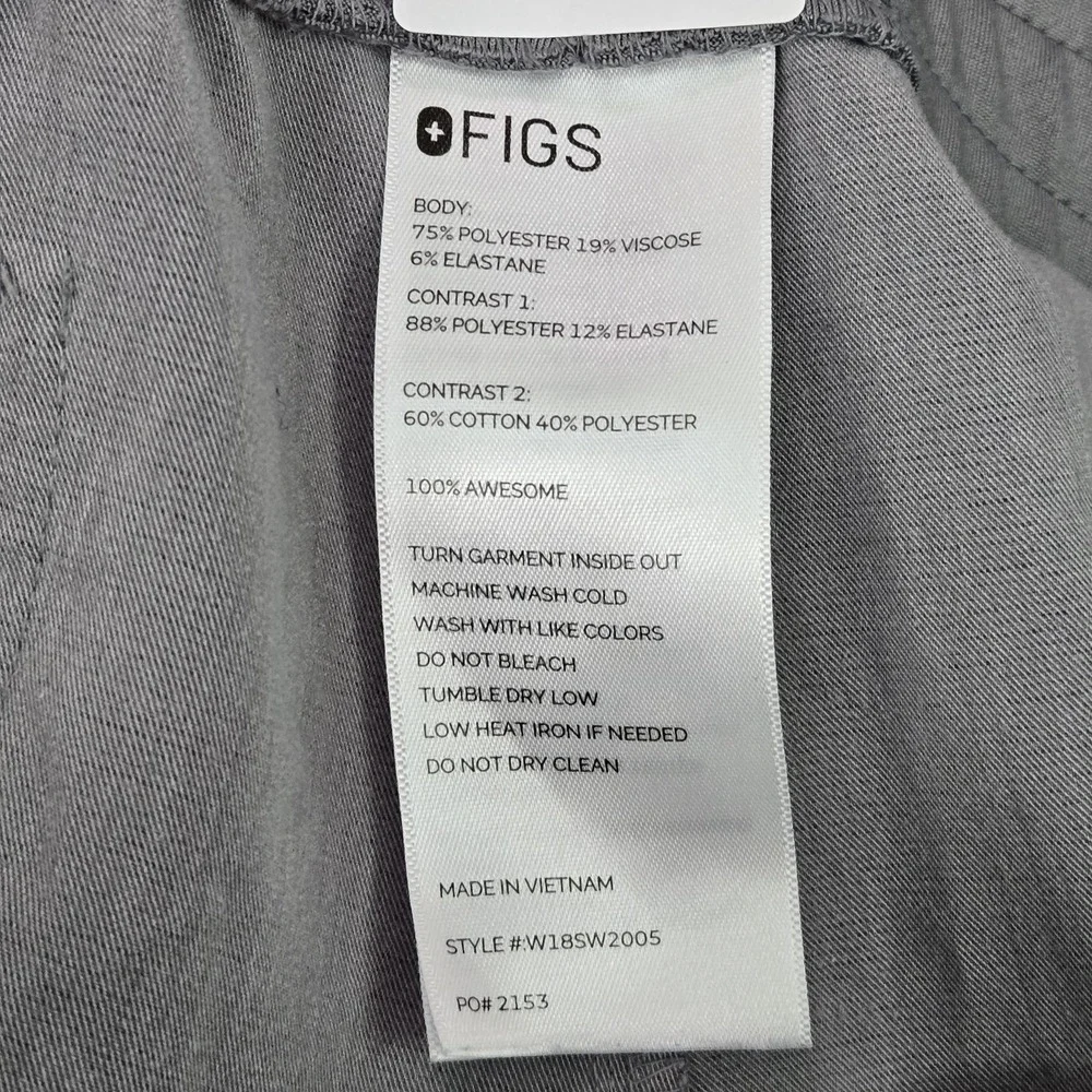 FIGS Women Scrub Pants XL Gray Zamora Jogger Zipper PO#2153 28